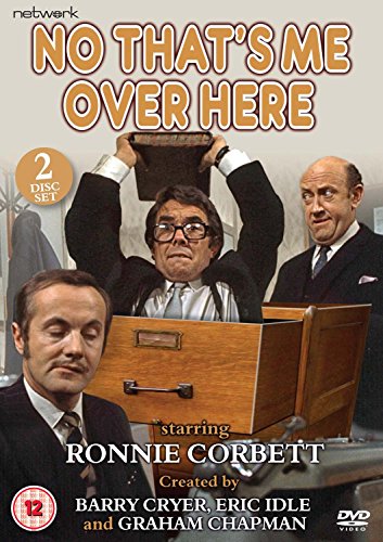 DVD cover for "No That's Me Over Here" featuring three men and a box.