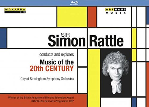 DVD cover featuring Sir Simon Rattle with a Mondrian-inspired design.