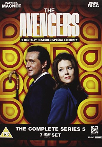 The Avengers" Series 5 DVD cover featuring Patrick Macnee and Diana Rigg.