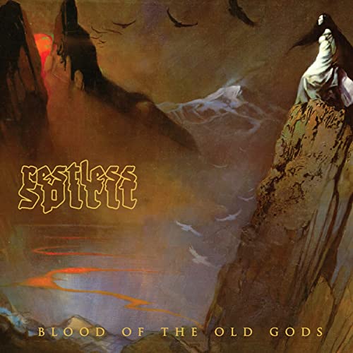 Album cover: mountainous landscape with a figure and birds in flight.