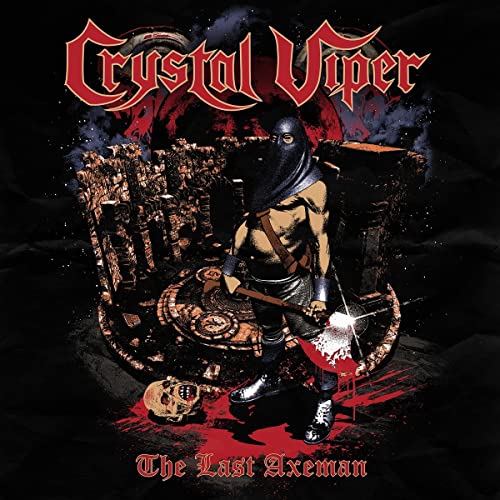 Album cover for Crystal Viper’s “The Last Axeman” featuring a masked figure with an axe.