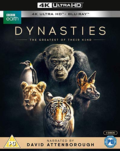 "Blu-ray cover featuring a gorilla, lion, tiger, fennec fox, and penguin."