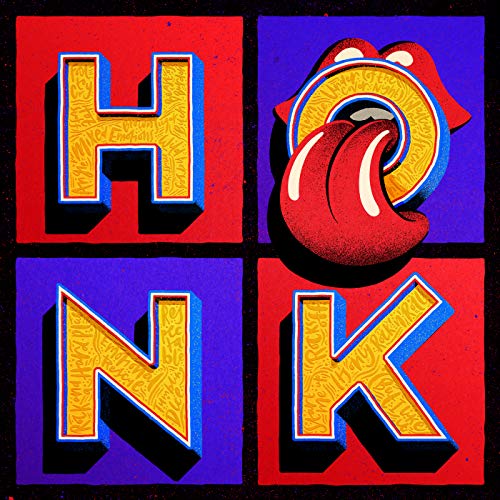 The Rolling Stones album cover with "HONK" in bold, colorful, 3D letters.