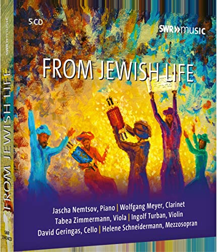 CD cover: colorful painting of musicians celebrating with instruments.