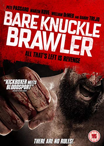 DVD cover for "Bare Knuckle Brawler" featuring a bloody fist and face.