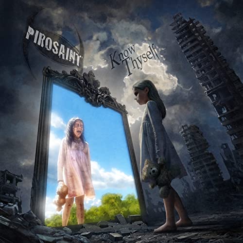 CD cover: girl looking into ornate mirror reflecting a distorted image.