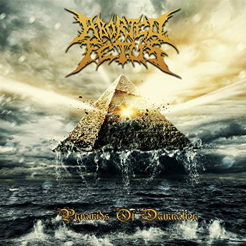 Album cover: pyramids rising from stormy water, band logo at top.