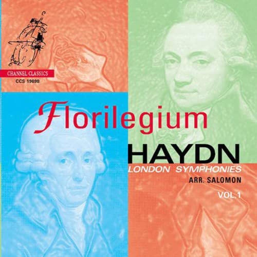 CD cover with portraits of Joseph Haydn and colorful geometric blocks.