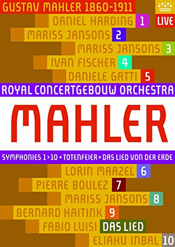 "Mahler" in red text on a white banner, surrounded by layered names and numbers.