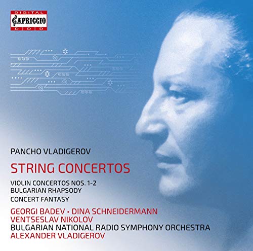 CD cover featuring a portrait of composer Pancho Vladigerov and text details.