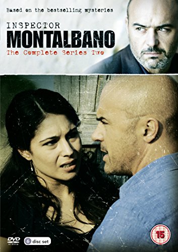 DVD cover for "Inspector Montalbano Series 2" showing a man and woman in a tense moment.