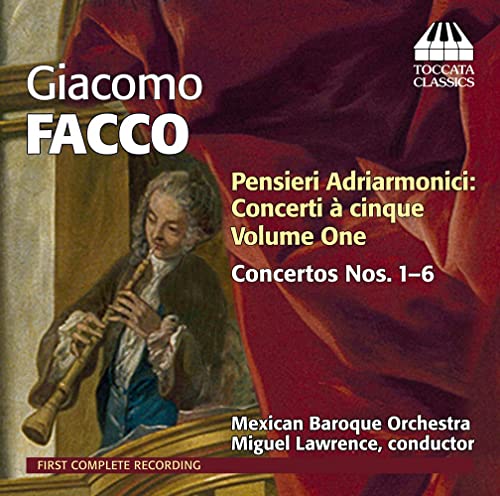 CD cover for Giacomo Facco’s “Pensieri Adriarmonici” with portrait of composer.