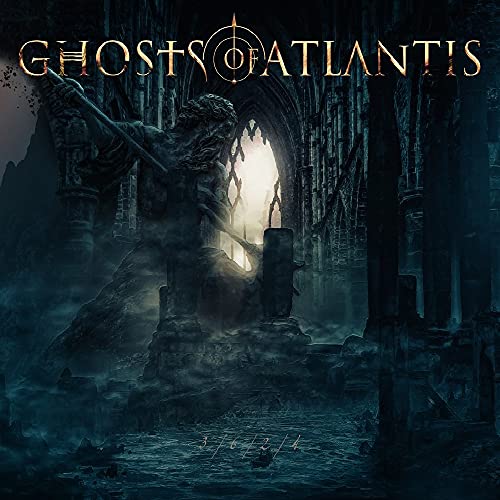 Album cover: ghostly statue in a crumbling, dark, underwater ruin.