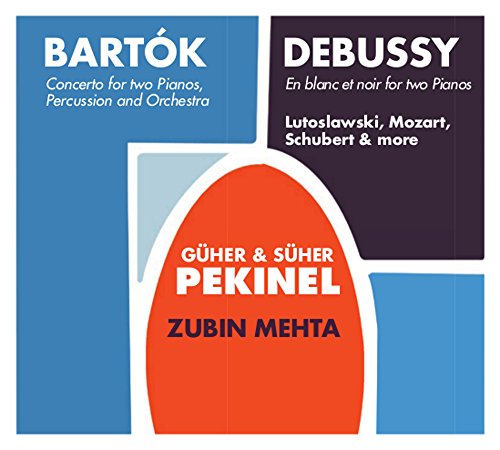 CD cover featuring Zubin Mehta and Guher and Suher Pekinel in concert, classical music compilation.