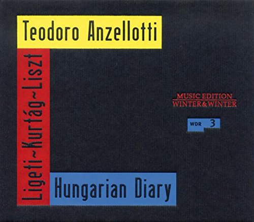 CD cover with dark background, colorful text boxes, and "Hungarian Diary" title.