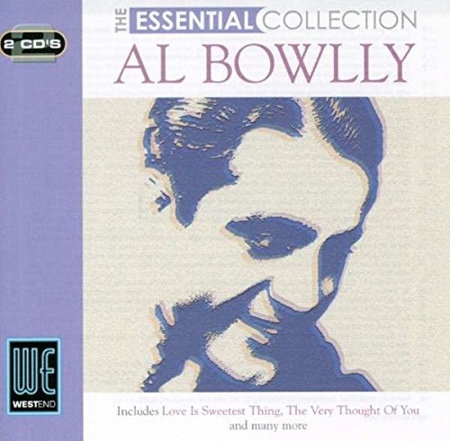 "CD cover with purple and white background, featuring a stylized portrait of Al Bowlly."