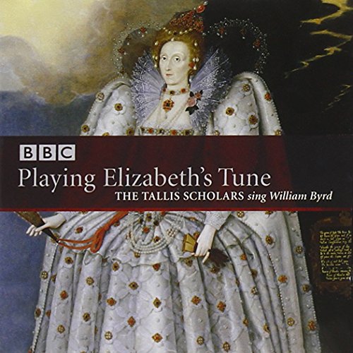 "CD cover featuring a portrait of Queen Elizabeth I in ornate white dress."