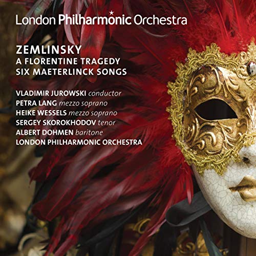 CD cover for Zemlinsky’s “Florentine Tragedy” featuring a golden Venetian mask.