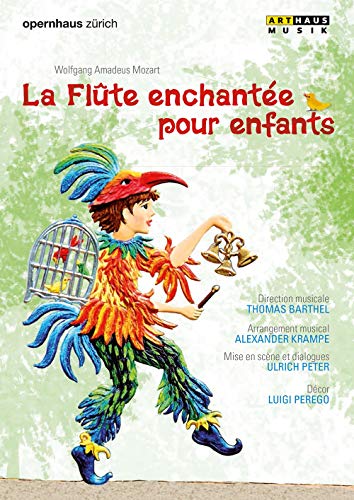 DVD cover for “La Flute Enchantée Pour Enfants” featuring a costumed character.