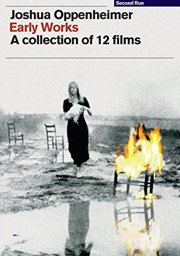DVD cover for Joshua Oppenheimer’s “12 Early Works” featuring a burning scene.