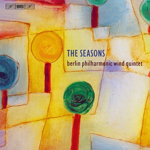 CD cover with abstract painting of trees representing the seasons.