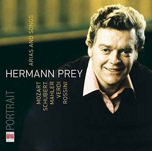 "CD cover featuring Hermann Prey with text 'Arias and Songs' and composer names."