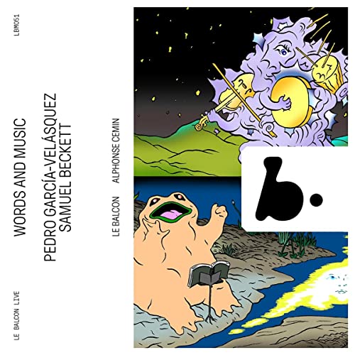 CD cover for “Le Balcon” featuring surrealist illustration of figures and landscape.