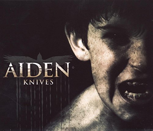"Album cover with a close-up of a man's face, partially shadowed, with 'Aiden Knives' text."