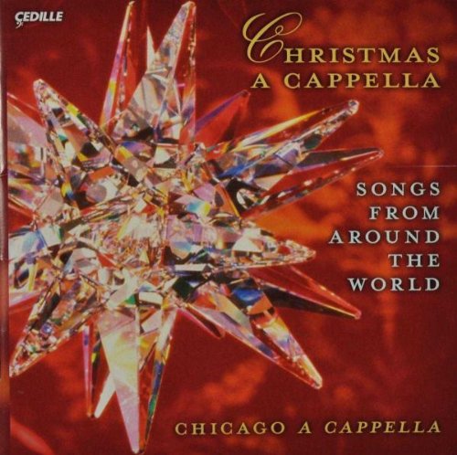 "Christmas A Cappella" CD cover with a large crystal snowflake on a red background.