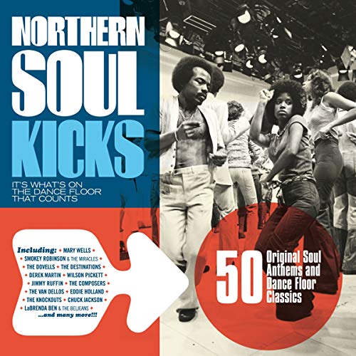 CD cover for āNorthern Soul Kicksā featuring dancers in a 1970s club.