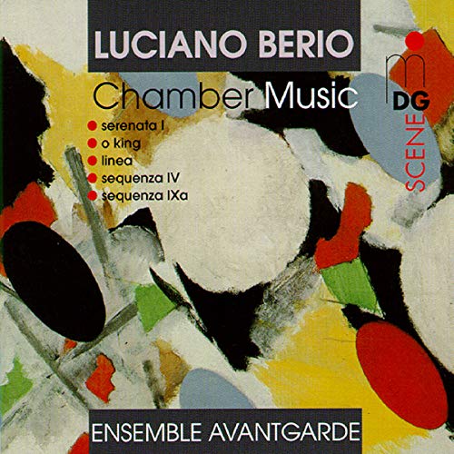 CD cover for Luciano Berio's "Chamber Music 1957-1980" with abstract art.