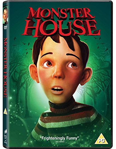 DVD cover for "Monster House" featuring a surprised boy and spooky trees.