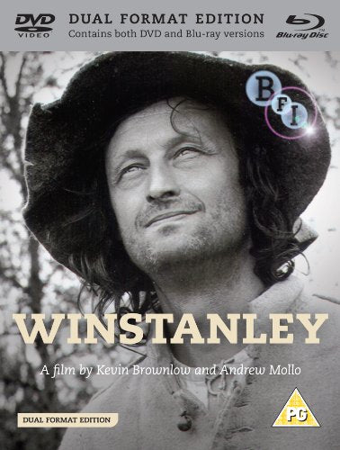 "Winstanley" Blu-ray cover featuring a black-and-white portrait of a man in a hat.