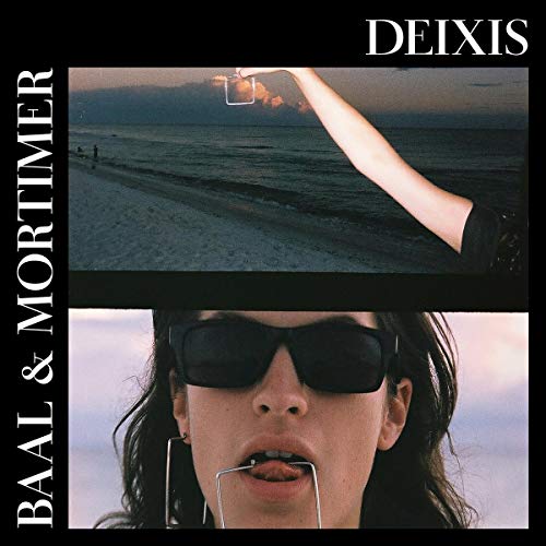 "Album cover with two images: arm holding phone and woman wearing sunglasses."