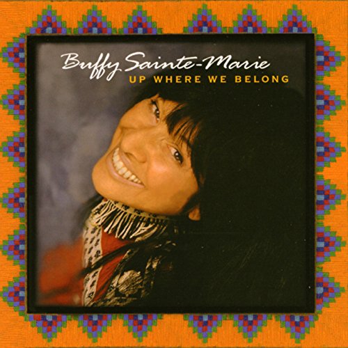 Buffy Sainte-Marie album cover, portrait with orange and blue border.