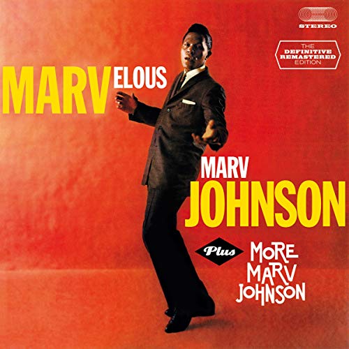 Album cover featuring Marv Johnson in a suit against a red background.