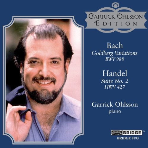 CD cover with Garrick Ohlsson's portrait and classical music compositions listed on blue background.