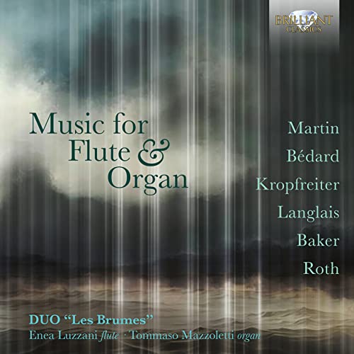CD cover for “Music for Flute & Organ” with misty, abstract imagery.