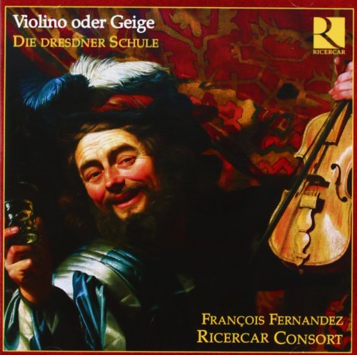 CD cover with a man holding a violin, wearing a feathered hat.