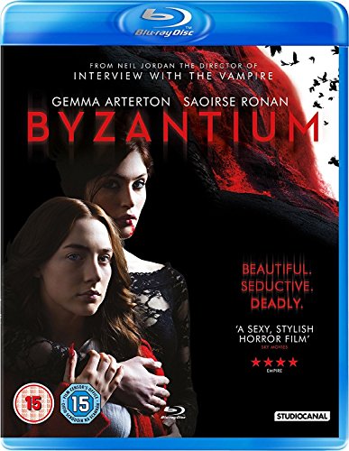 Blu-ray cover for Byzantium featuring Gemma Arterton and Saoirse Ronan against a dark background.