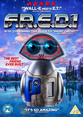 DVD cover featuring a robot with blue eyes and a lake background.