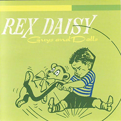 CD cover for Rex Daisy's Guys and Dolls showing a boy hugging a teddy bear.