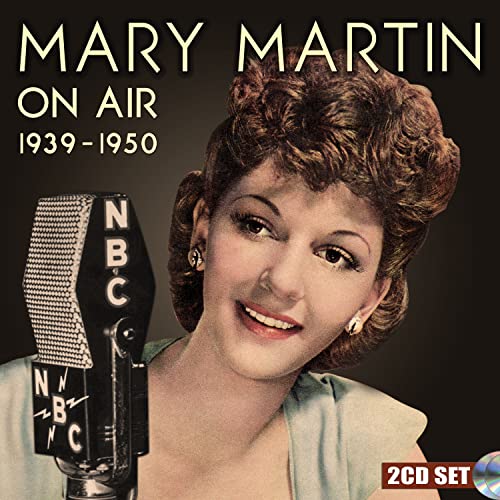 Mary Martin portrait with vintage microphone, album cover for "On Air 1939-1950".