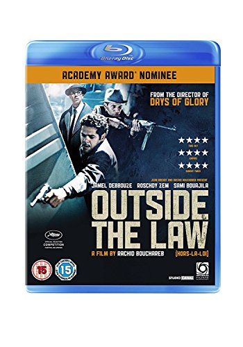 Blu-ray cover for Outside the Law featuring three men in hats holding firearms.
