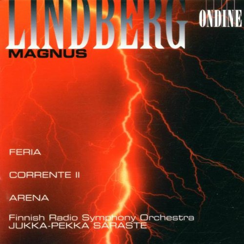 CD cover with red and black lightning, text “Lindberg” and orchestra details.