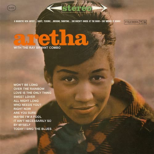 Aretha Franklin album cover, portrait of a young woman, tracklist visible.