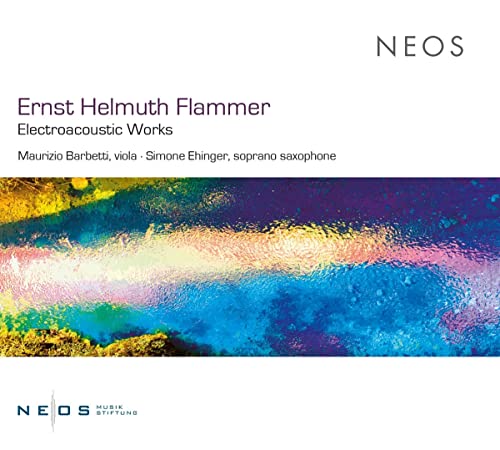 CD cover for "Flammer: Electroacoustic Works" with abstract colorful paint strokes.