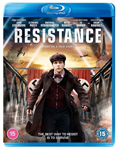 Resistance" Blu-ray cover featuring a young man in a cap running across a bridge.