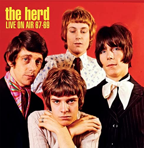 Album cover for The Herd’s “Live On Air ‘67-69” featuring four young men.