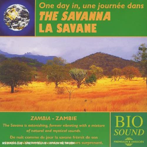 CD cover: savanna landscape under a cloudy sky, with text in multiple languages.